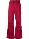 P.a.r.o.s.h Cargo-pockets Pleat-detail Trousers In Red