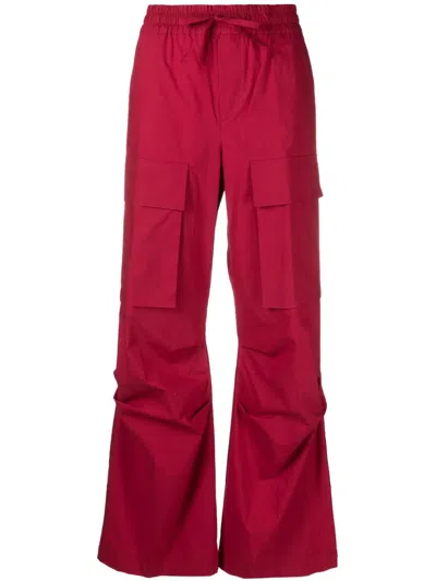 P.a.r.o.s.h Cargo-pockets Pleat-detail Trousers In Red