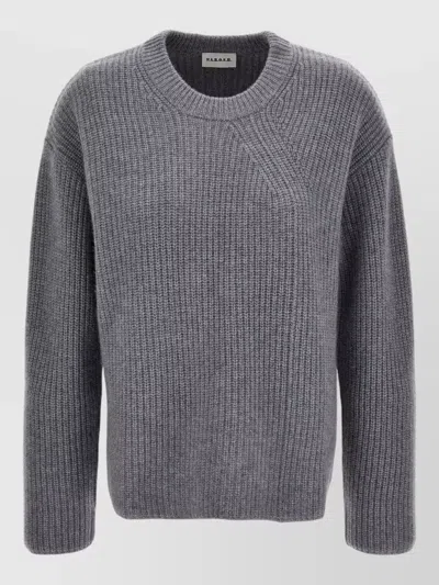 P.a.r.o.s.h Cashmere Crew Neck Sweater Long Sleeves Knit In Gray