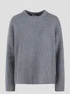 P.a.r.o.s.h Cashmere Round-neck Jumper In Grey