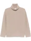 P.a.r.o.s.h Beige Turtleneck Sweater With Dropped Shoulders In Wool And Cashmere Blend Woman In Brown