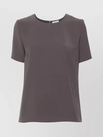 P.a.r.o.s.h Casual Crepe Texture Top With Keyhole Detail In Grey