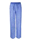 P.a.r.o.s.h . Wide-leg Trousers With Shimmering Sequin Detailing In Blue