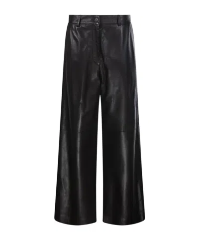 P.a.r.o.s.h Casual Pants With Belt Loops In Black