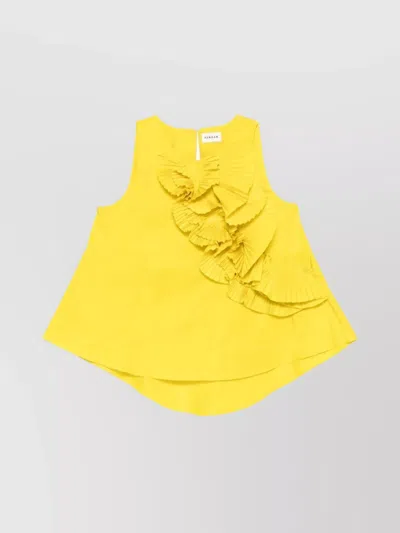 P.a.r.o.s.h Casual Top Sleeveless Asymmetric Hem In Yellow