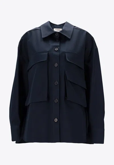 P.a.r.o.s.h Cedro Long-sleeved Shirt In Blue