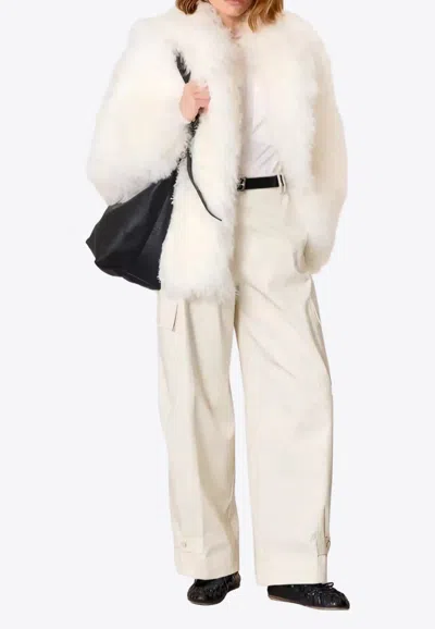 P.a.r.o.s.h Cedro Stitched Straight-leg Pants In White