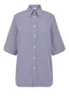 P.a.r.o.s.h . Cerbiatto Short Sleeves Shirt In Fantasia Blue