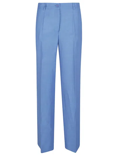 P.A.R.O.S.H PAROSH CERULEAN BLUE TAILORED TROUSERS