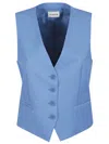 P.a.r.o.s.h Parosh Tailored Blue Waistcoat With Classic V-neckline In Blue