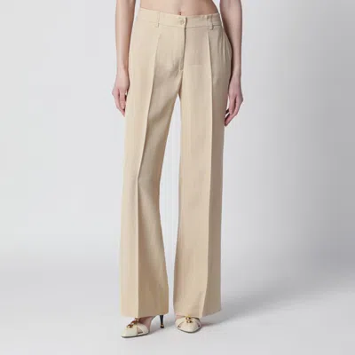 P.a.r.o.s.h Champagne-colored Viscose Trousers In Neutral
