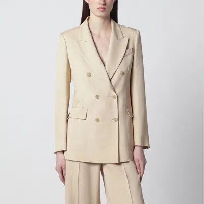 P.a.r.o.s.h . Double-breasted Corduroy Tailored Blazer In Neutral