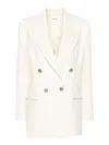 P.a.r.o.s.h Parosh Crew Cotton Blend Blazer Jacket In White