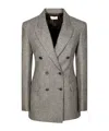 P.a.r.o.s.h Check-pattern Double-breasted Blazer In Gray