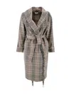 P.a.r.o.s.h Checkered Coat In Brown