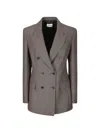 P.a.r.o.s.h Checked Double-breasted Jacket In Gray