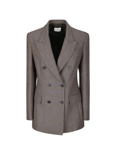 P.a.r.o.s.h Checked Double-breasted Jacket In Gray