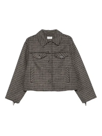 P.A.R.O.S.H CHECKED FRINGE JACKET