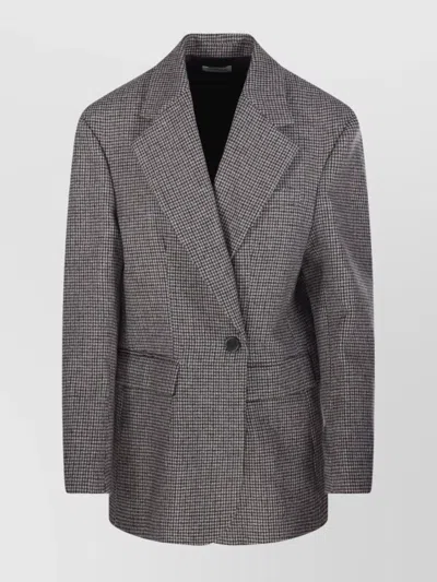 P.a.r.o.s.h Checked Pattern Front Pockets Long Sleeves In Metallic