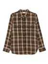 P.a.r.o.s.h . Plaid Button-up Shirt With Chest Pockets In Brown