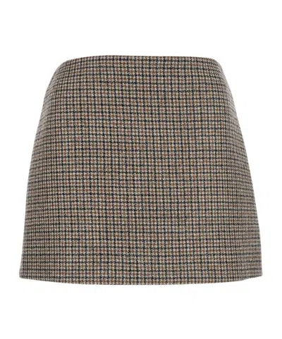 P.a.r.o.s.h . Checked Wool Mini Skirt In Multi