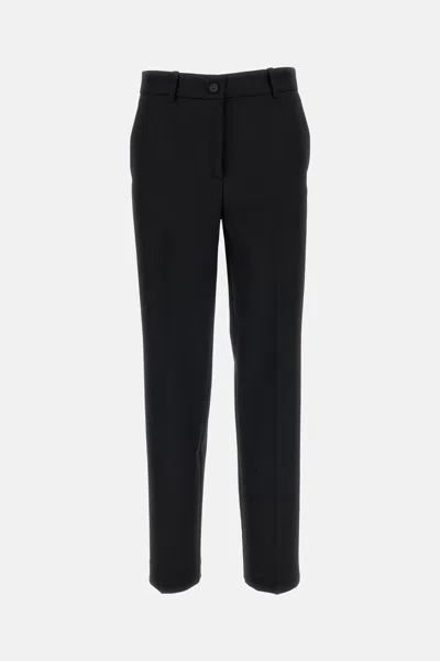 P.a.r.o.s.h Black Stretch Wool Straight-leg Pants