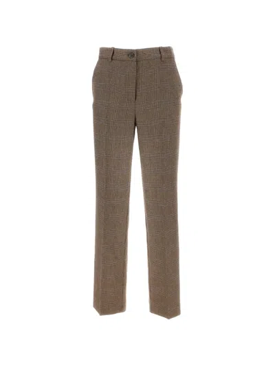 P.a.r.o.s.h Checkered Pressed-crease Tailored Trousers In Brown