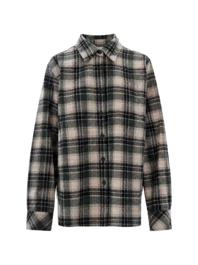P.a.r.o.s.h Check-pattern Crystal-embellished Shirt In Black