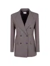 P.a.r.o.s.h Check-pattern Double-breasted Blazer In Animal Print