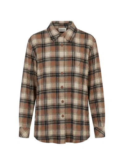 P.a.r.o.s.h Check-print Crystal-embellished Shirt In Brown