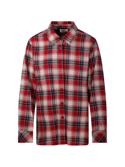 P.a.r.o.s.h Check-print Crystal-embellished Shirt In Red