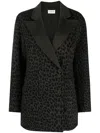 P.a.r.o.s.h Dark Green Animal Print Blazer In Green