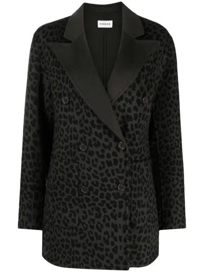 P.A.R.O.S.H CHEETAH-PRINT DOUBLE-BREASTED BLAZER