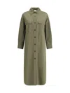 P.a.r.o.s.h P. A.r. O.s. H. Chemisier Long Dress In Verde Oliva