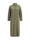 P.a.r.o.s.h P. A.r. O.s. H. Chemisier Long Dress In Verde Oliva