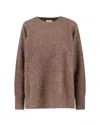 P.a.r.o.s.h Oversized Wool Sweater With Wide Round Neckline In Brown