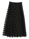 P.a.r.o.s.h Chevron Striped Midi Skirt In Black