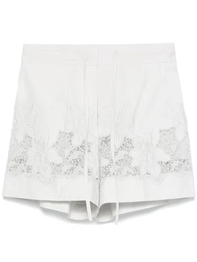 P.a.r.o.s.h Parosh Chic Drawstring Mini Shorts For Women In White