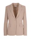 P.a.r.o.s.h Beige Solid Notched Lapel Blazer In Brown