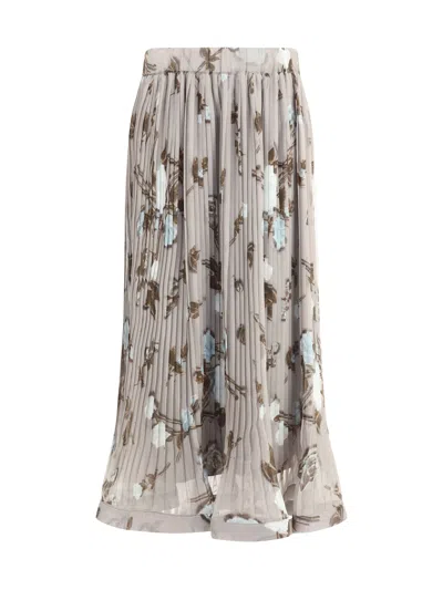 P.a.r.o.s.h Chiffon Pleated Skirt In Gray