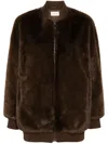 P.a.r.o.s.h Faux-fur Zip-up Coat In Black