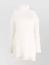 P.a.r.o.s.h Chunky Cable-knit Cold-shoulder Jumper Turtleneck In White