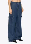 P.a.r.o.s.h Cigan Wide Cargo Denim Pants In Denim
