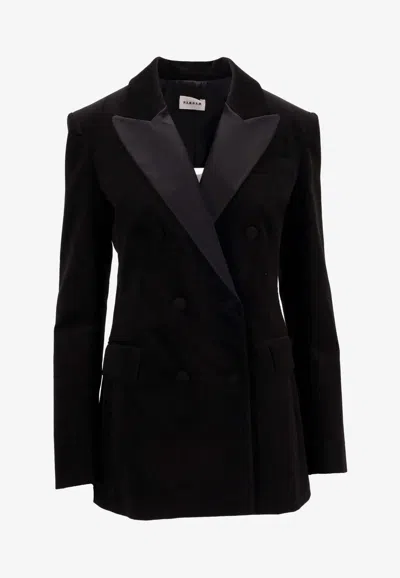 P.a.r.o.s.h Tailored Jacket With Padded Shoulders And Pockets In Black