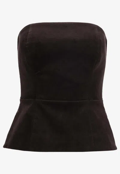 P.a.r.o.s.h Clalu Knit Bustier Top In Brown