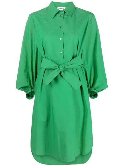 P.a.r.o.s.h Classic Shirt Design Midi Dress In Green