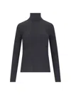 P.a.r.o.s.h Classic Turtleneck In Gray Wool Ribbed Knit In Gray