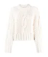 P.a.r.o.s.h Coarse Twisted Knitted Pullover In White