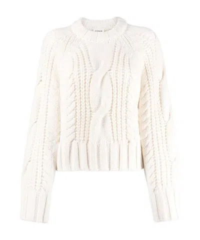 P.a.r.o.s.h Coarse Twisted Knitted Pullover In White