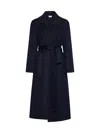 P.a.r.o.s.h Tied Long Coat In Blu